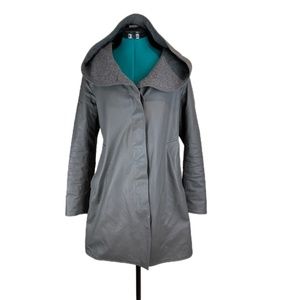 m0851 Grey Rain Coat with Oversized Hood